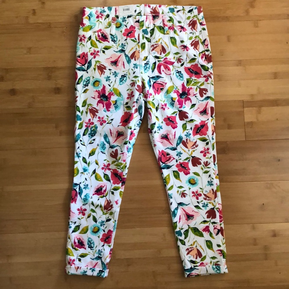 Floral stretchy pants (size M)